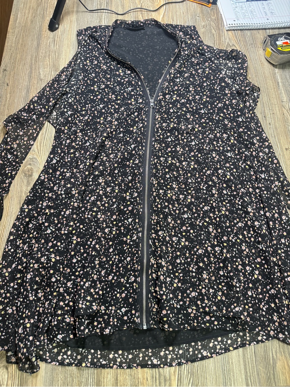 All Saints Black Floral Zip Dress Jayda pepper floral all the round zipper med - Picture 3 of 9
